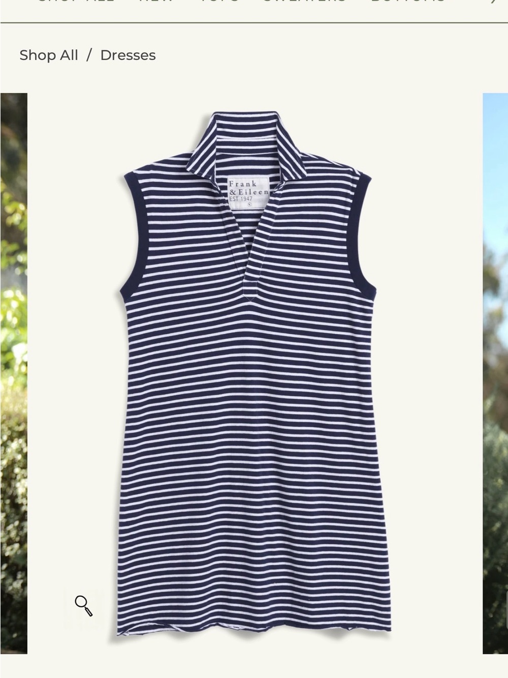 Frank & Eileen Navy and White Striped Sleeveless Polo Tunic